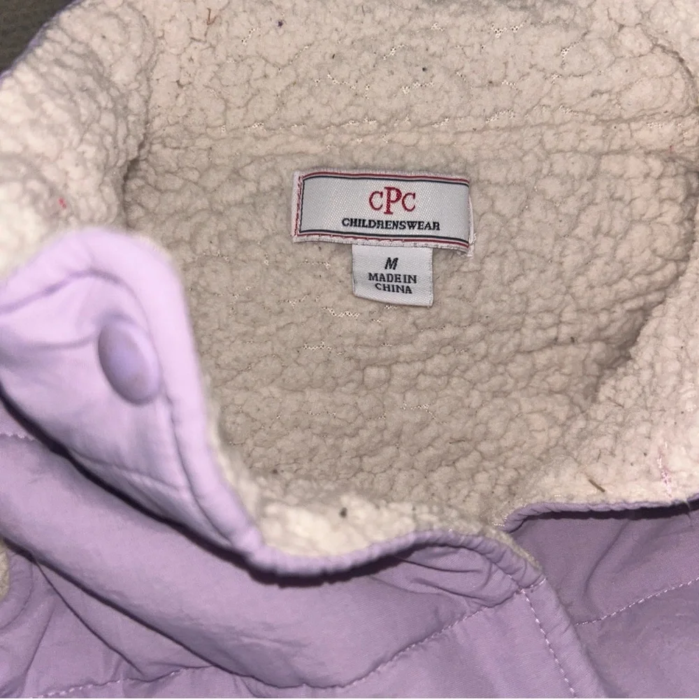 Lavender Puffer Vest with Heart Pockets